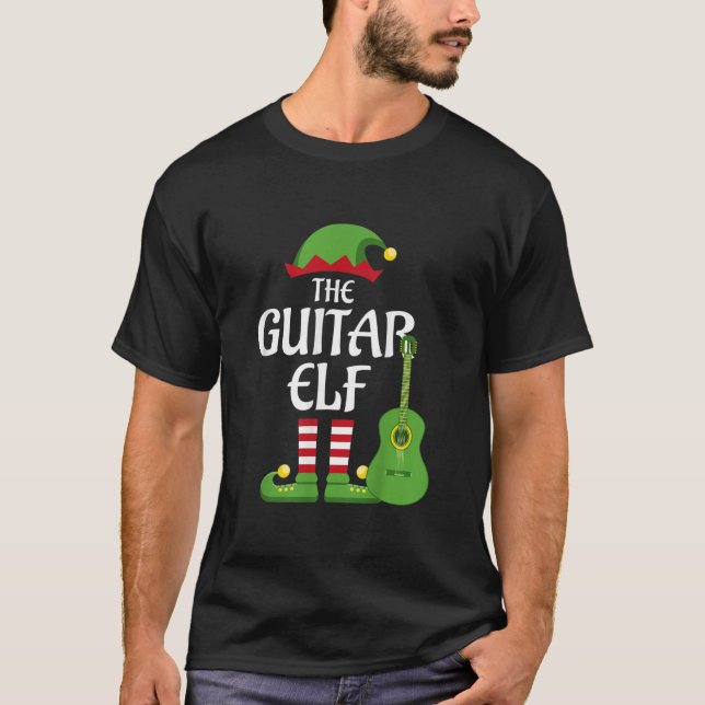 Guitar Elf Family Matching Group Weihnachten  T-Shirt (Vorderseite)