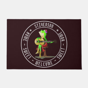 Guitar Frog Doormat Zuhause Sweet Zuhause Willkomm Fußmatte