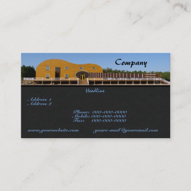 Guitar Gebäude Business Card Visitenkarte (Vorderseite)