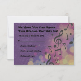 Guitar Girl Bat Bar Mitzvah Einladungs-Antwortkart RSVP Karte