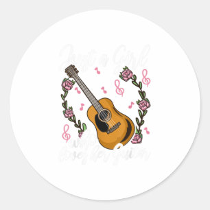 Guitar Girl Guitarist Guitar Player Guitar Runder Aufkleber