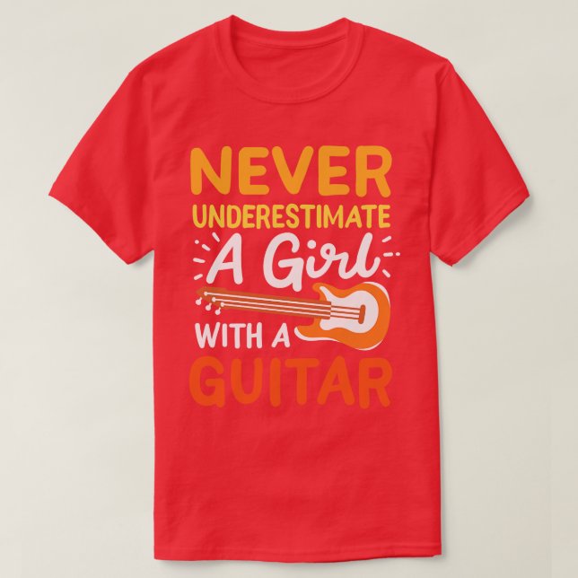 Guitar Girl Guitarist Guitar T-Shirt (Design vorne)