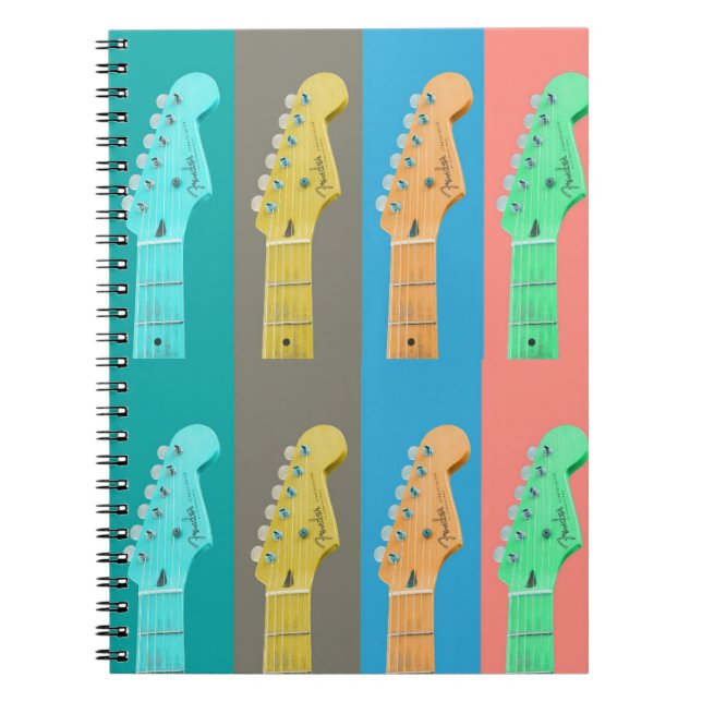 Guitar Girl Moderne pastellfarbene Musik Notizblock (Vorderseite)