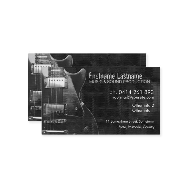 GUITAR "GREyAZ" Visitenkarte (Vorderseite/Rückseite Beispiel)