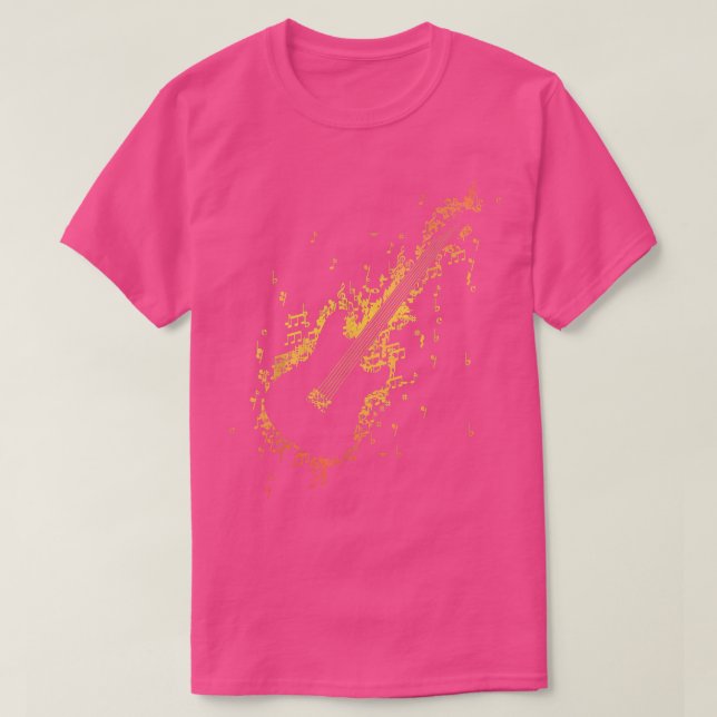 Guitar Guitarist Player Rock Musician Music Notes T-Shirt (Design vorne)