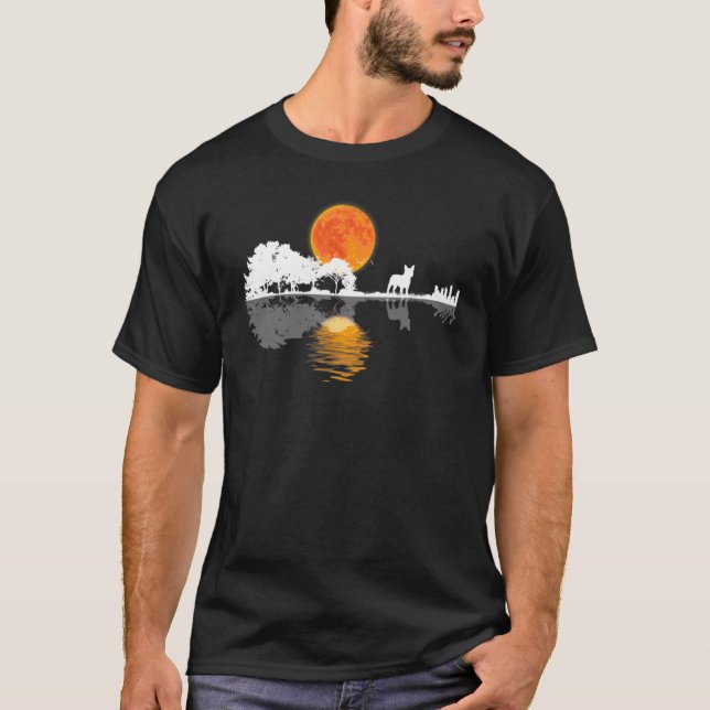 Guitar Lake Shadow French Bulldog Dog T-Shirt (Vorderseite)
