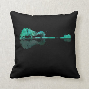 Guitar Lake Shadow Landschaft Liebe Gitarre Kissen