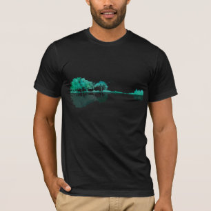 Guitar Lake Shadow Landschaft Liebe Gitarre T-Shirt