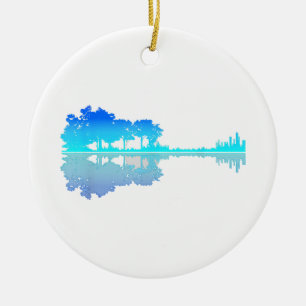 Guitar Lake Shadow Liebe Gitarrist Musiker Keramik Ornament