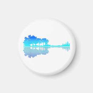 Guitar Lake Shadow Liebe Gitarrist Musiker Magnet