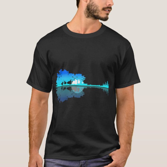 Guitar Lake Shadow Love Guitare Musicien T-Shirt (Devant)
