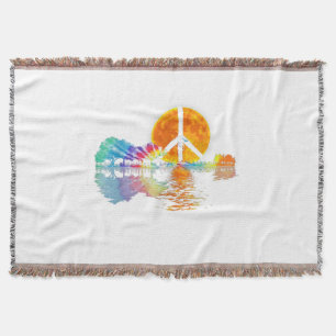 Guitar Lake Shadow Peace Liebe Guitar Hippie Decke