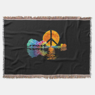 Guitar Lake Shadow Peace Liebe Guitar Hippie Decke