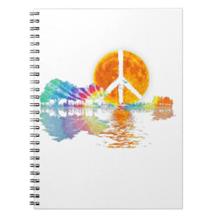 Guitar Lake Shadow Peace Liebe Guitar Hippie Notizblock
