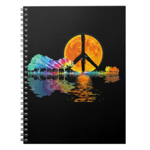 Guitar Lake Shadow Peace Liebe Guitar Hippie Notizblock
