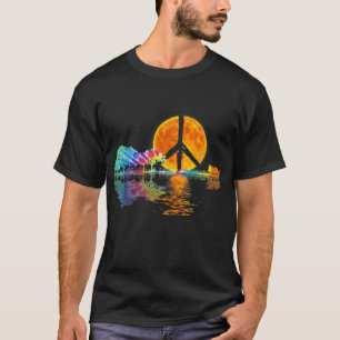 Guitar Lake Shadow Peace Liebe Guitar Hippie T-Shirt
