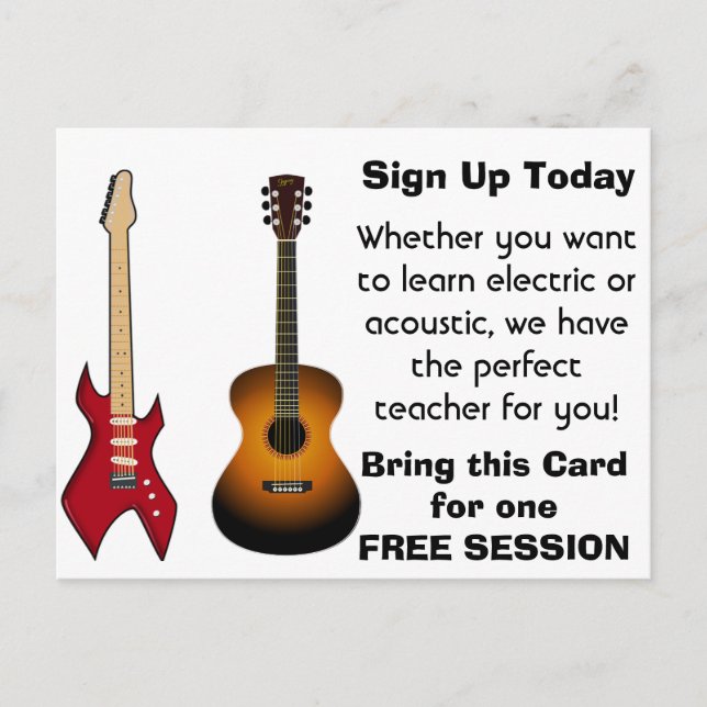 Guitar Lesson Werbung Postkarten (Vorderseite)
