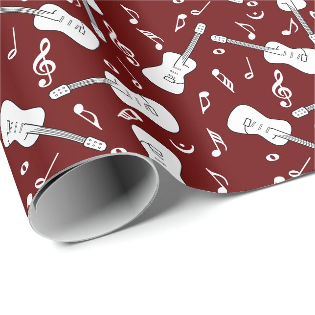 Guitar Lines Musiknotens Geschenkpapier (Rolleneckpunkt)