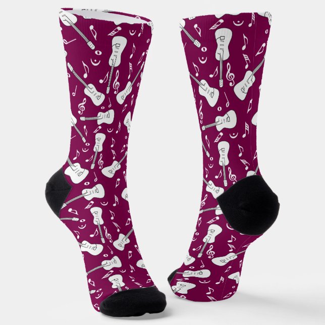 Guitar Lines Musiknotens Socken (Gewinkelt)