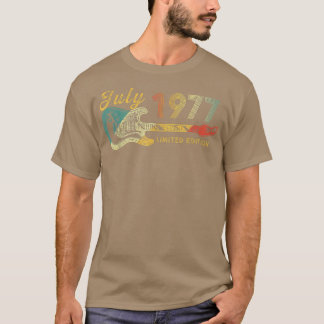 Guitar Lover 45 Year Old Gifts July 1977 Limited E T-Shirt