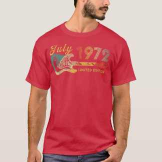 Guitar Lover 50 Jahre Alte Geschenke Juli 1972 Lim T-Shirt