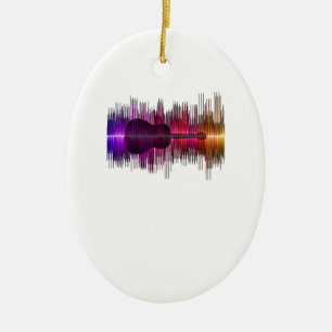 Guitar Lover Akustische Gitarre-Heartbeat-Gesche Keramik Ornament