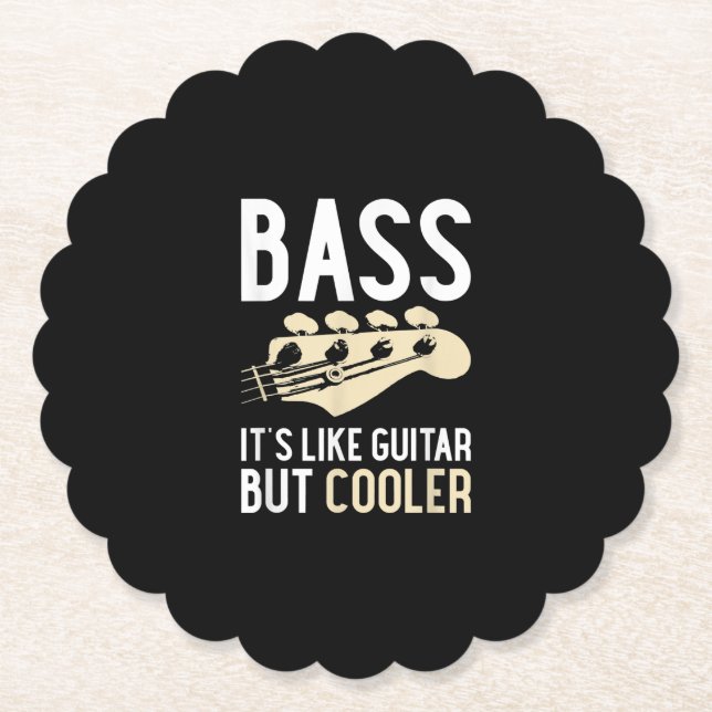 Guitar Lover | Bass ist wie Gitarre, aber Cooler Untersetzer (Vorderseite)