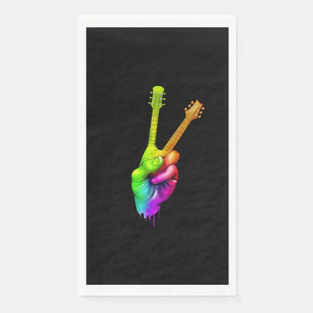 Guitar Lover | Gitarrenhand Serviette (Vorderseite)