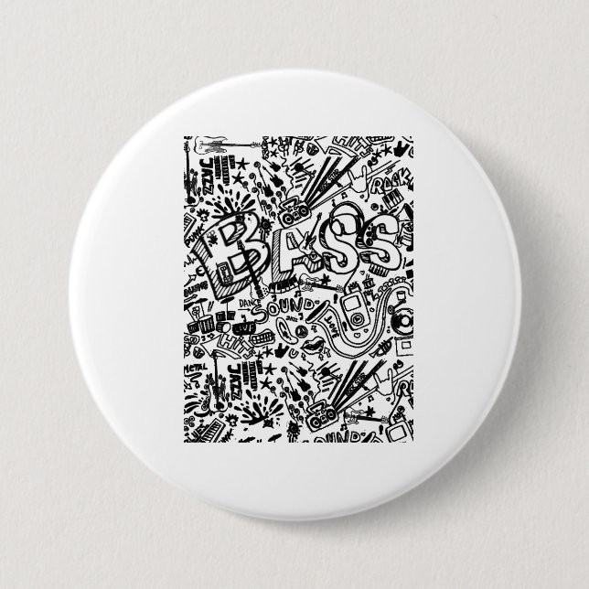 Guitar Lover | Gitarrenmuster - Geschenk Button (Vorderseite)