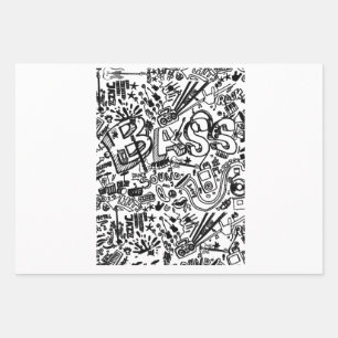 Guitar Lover Gitarrenmuster - Geschenk Geschenkpapier Set