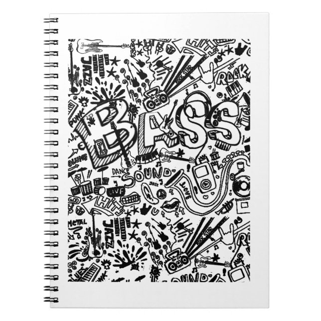 Guitar Lover | Gitarrenmuster - Geschenk Notizblock (Vorderseite)