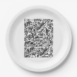 Guitar Lover Gitarrenmuster - Geschenk Pappteller