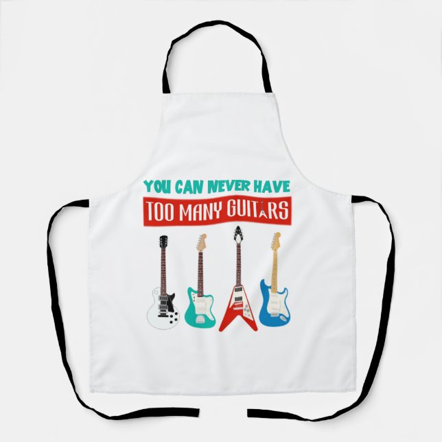 Guitar Lover | Man kann nie viele Gitarren haben Schürze (Vorderseite)