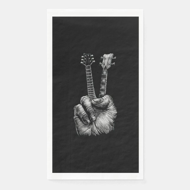 Guitar Lover | Say Hi Guitar Gift Serviette (Vorderseite)