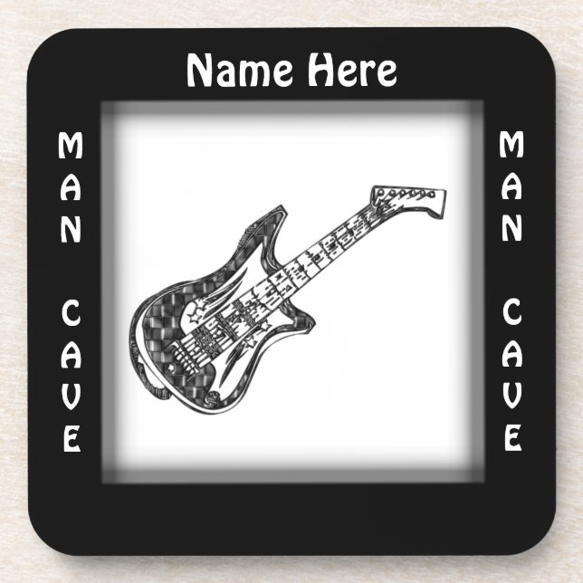 Guitar Man Cave CUSTOMIZE Untersetzer (Vorderseite)