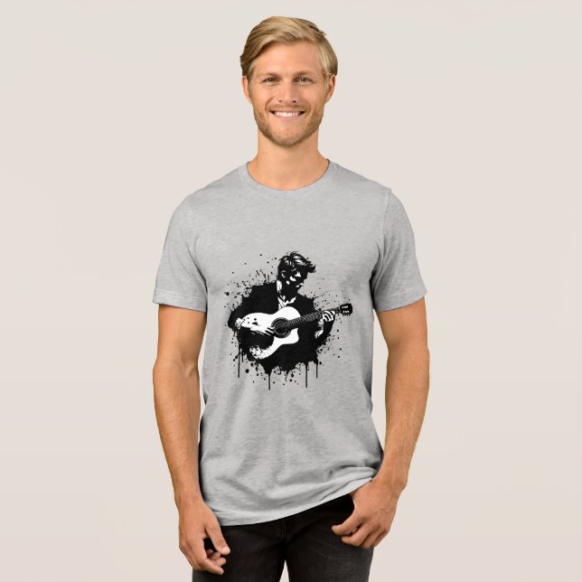 Guitar Man Tri-Blend Shirt (Vorderseite voll)
