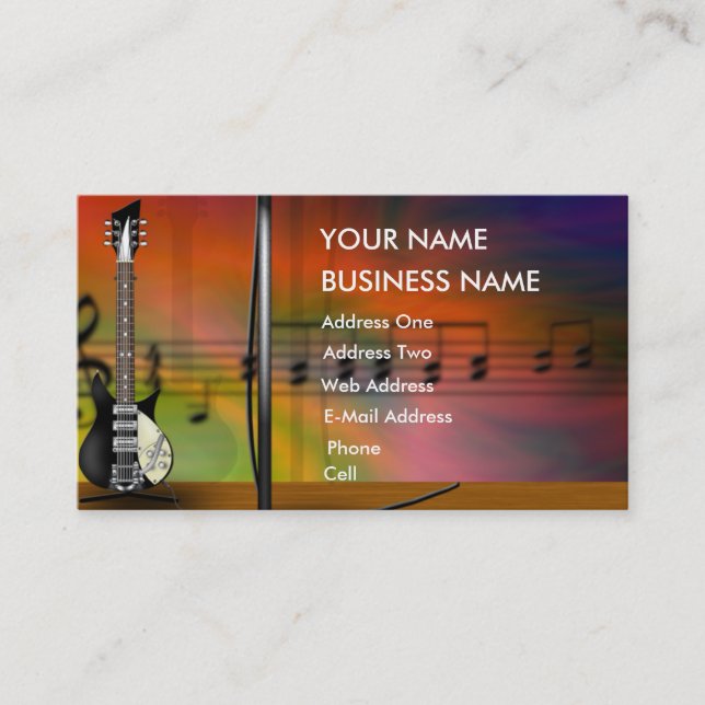 Guitar - Music Business Card Visitenkarte (Vorderseite)