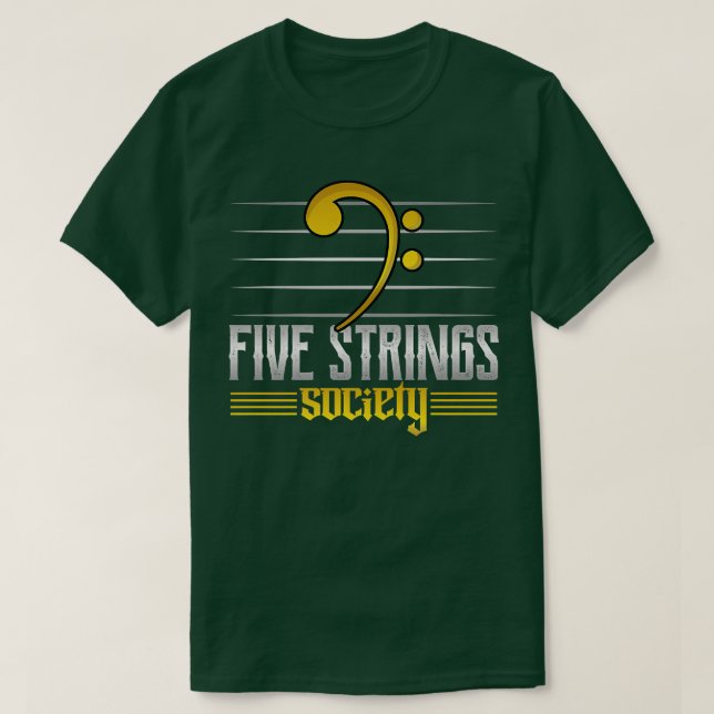 Guitar Music Lover Five Strings Society502 T-Shirt (Design vorne)