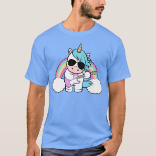Guitar Music Lover Guitarist Unicorn Rainbow512 T-Shirt