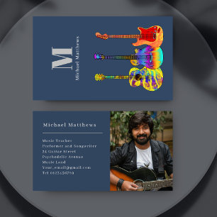 Guitar Music Teacher Custom Foto Business Card Visitenkarte