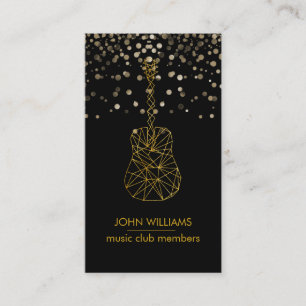 Guitar Music World Teacher Player Black Gold Imita Visitenkarte