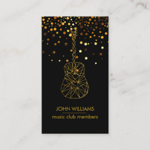 Guitar Music World Teacher Player Black Gold Imita Visitenkarte