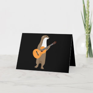 Guitar Otter Animal Kids Guitarre Art Out Karte