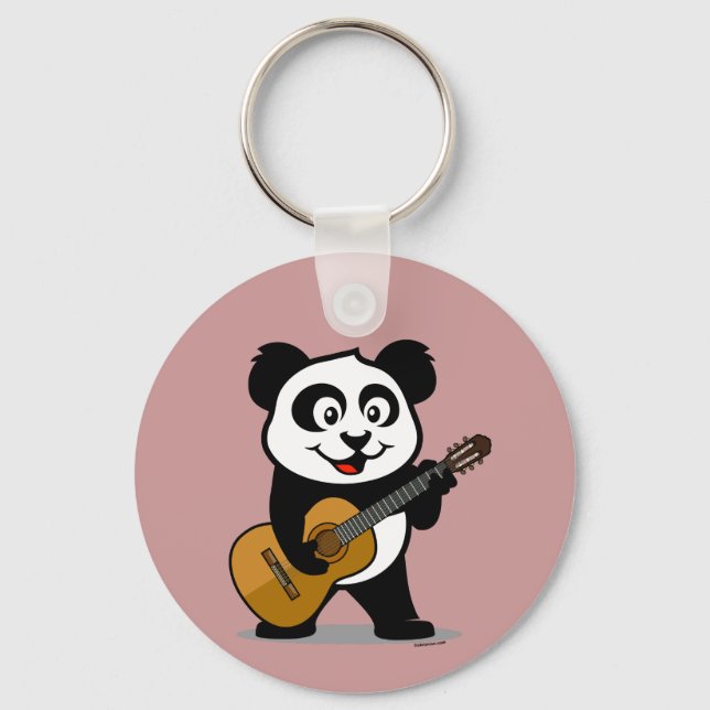 Guitar Panda Schlüsselanhänger (Vorderseite)