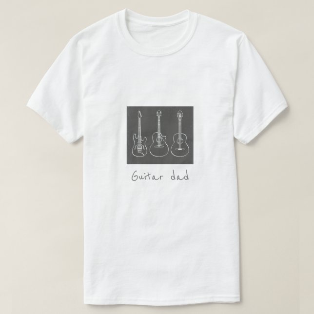 Guitar Papa Slogan Retro Grunge Musik T-Shirt (Design vorne)