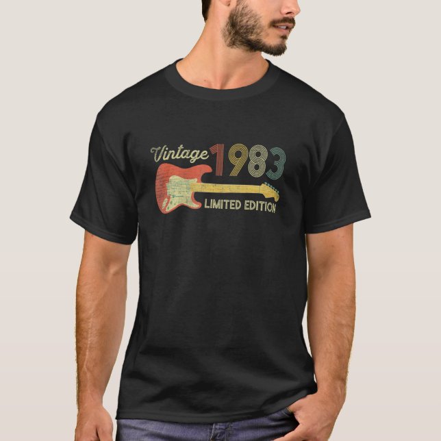 Guitar Player 40th Birthday Rock  1983 T-Shirt (Vorderseite)