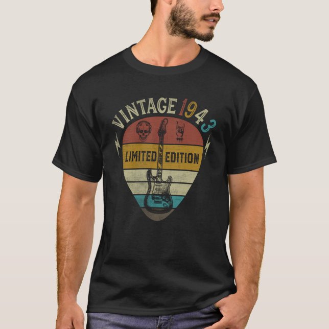 Guitar Player 80th Birthday Best of 1943 T-Shirt (Vorderseite)
