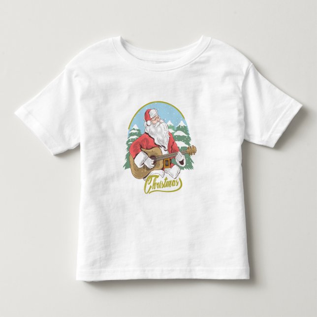 Guitar Playing Santa Claus | Weihnachten Kleinkind T-shirt (Vorderseite)