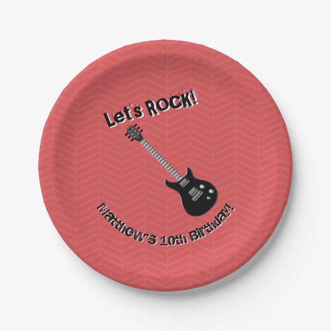 Guitar Rock Star Pappteller (Vorderseite)
