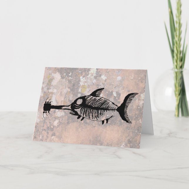 Guitar Shark Fossil Fish Karte (Vorderseite)